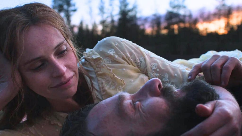 Felicity Jones and Joel Edgerton in Train Dreams