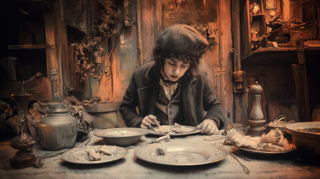 An image of Tiny Tim from A Christmas Carol