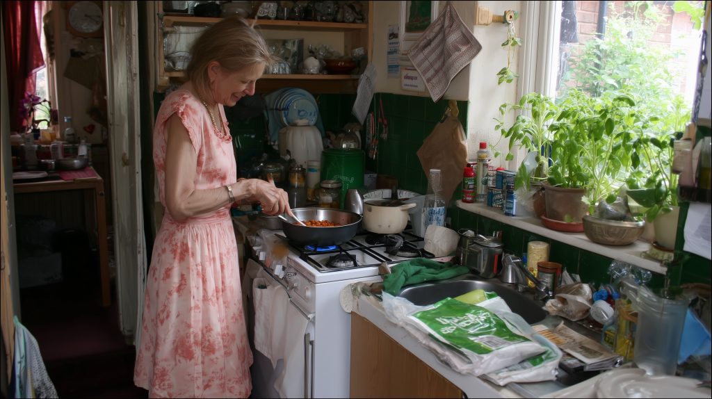Woman cooks chilli