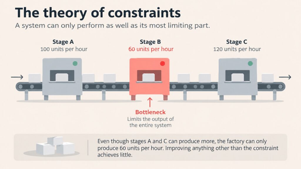 Graphic illustrating the theory of constraint
